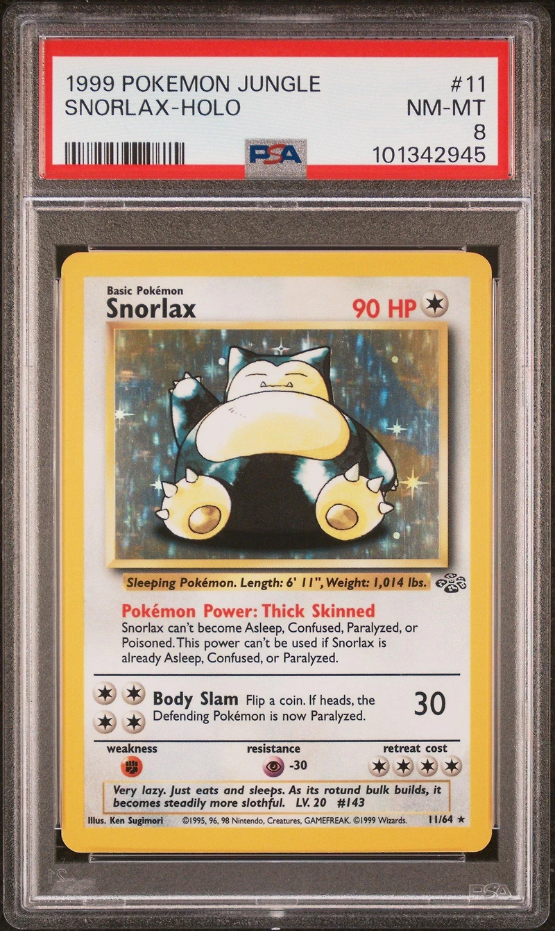 1999 Pokemon Jungle 11 Snorlax-holo PSA