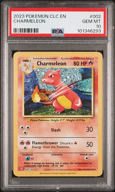 2023 Pokemon Clc-trading Card Game Classic Charizard & Ho-oh Ex Deck 002 Charmeleon PSA