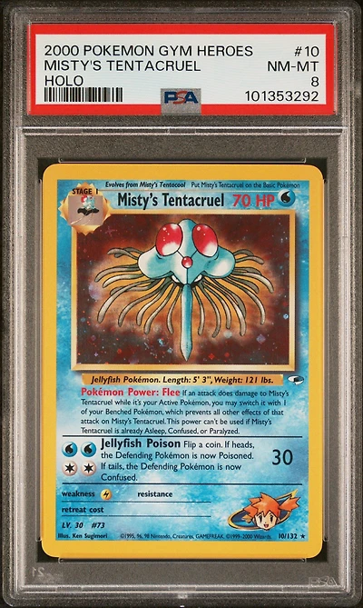 2000 Pokemon Gym Heroes 10 Misty's Tentacruel Holo PSA