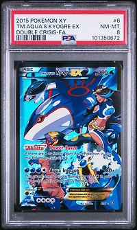 2015 Pokemon Xy Double Crisis 6 Full Art/team Aqua's Kyogre Ex PSA