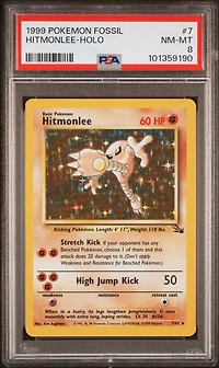 1999 Pokemon Fossil 7 Hitmonlee-holo PSA