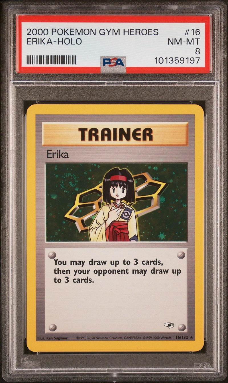 2000 Pokemon Gym Heroes 16 Erika-holo PSA