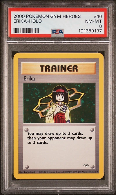 2000 Pokemon Gym Heroes 16 Erika-holo PSA