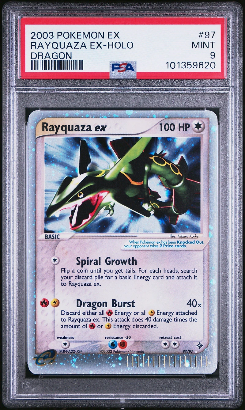 2003 Pokemon Ex Dragon 97 Rayquaza Ex-holo PSA