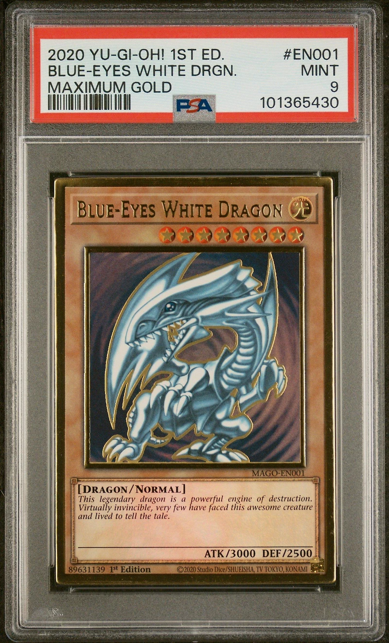 2020 Yu-gi-oh! Maximum Gold En001 Blue-eyes White Dragon 1st Edition PSA