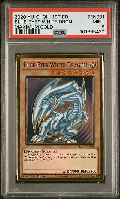 2020 Yu-gi-oh! Maximum Gold En001 Blue-eyes White Dragon 1st Edition PSA