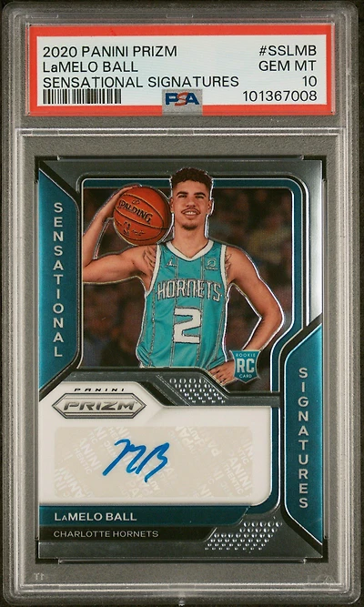 2020 Panini Prizm Sensational Signatures Sslmb Lamelo Ball PSA 10