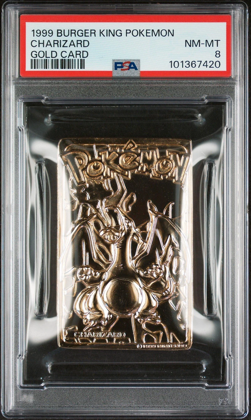 1999 Burger King Pokemon Gold Cards Charizard PSA 8