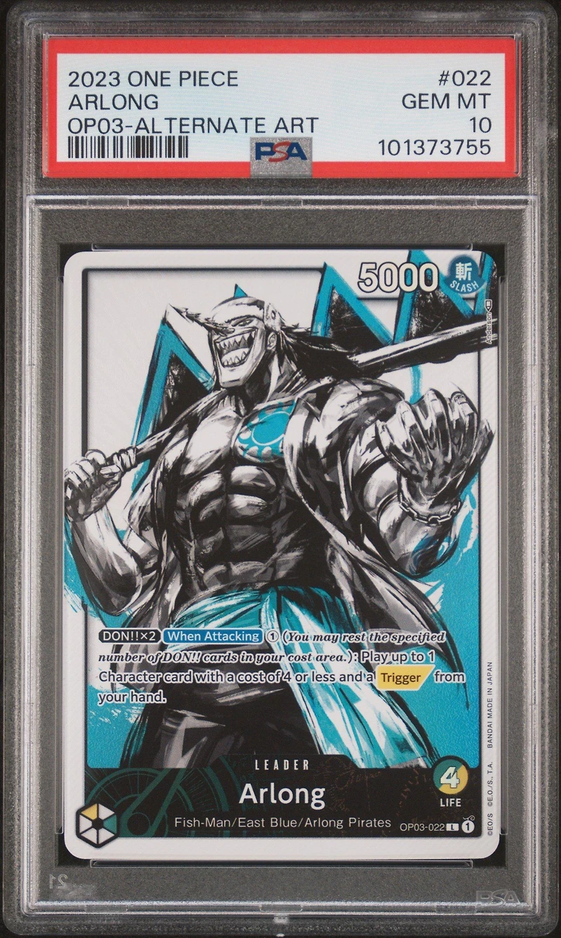 2023 One Piece Op03-pillars Of Strength 022 Arlong Alternate Art PSA 10