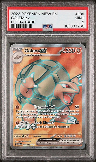 2023 Pokemon Mew En-151 189 Golem Ex Ultra Rare PSA