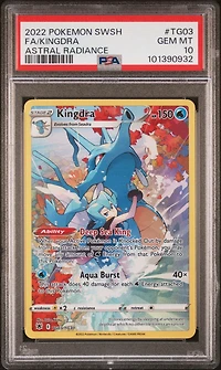 2022 Pokemon Sword & Shield Astral Radiance Tg03 Full Art/kingdra PSA