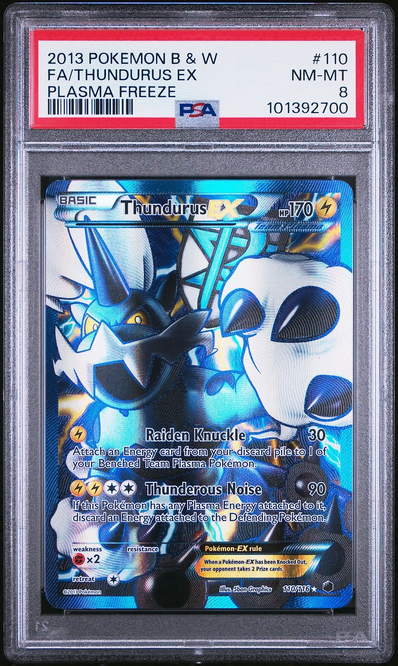 2013 Pokemon Black & White Plasma Freeze 110 Full Art/thundurus Ex PSA