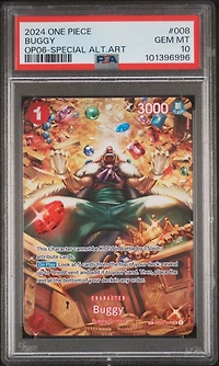 2024 One Piece Op06-wings Of The Captain 008 Buggy Special Alternate Art PSA 10