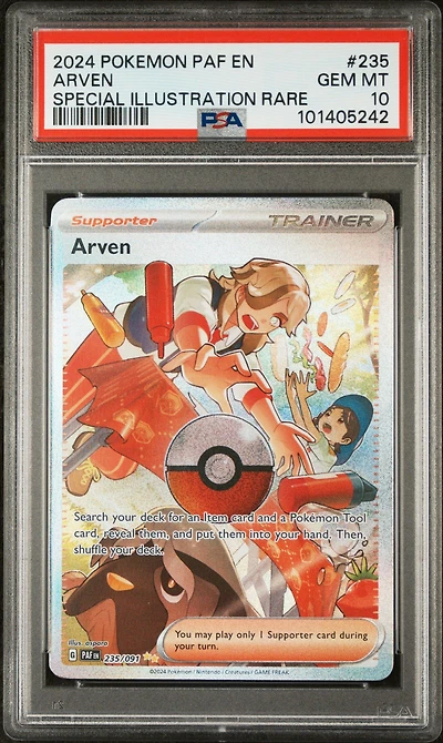 2024 Pokemon Paf En-paldean Fates 235 Arven Special Illustration Rare PSA