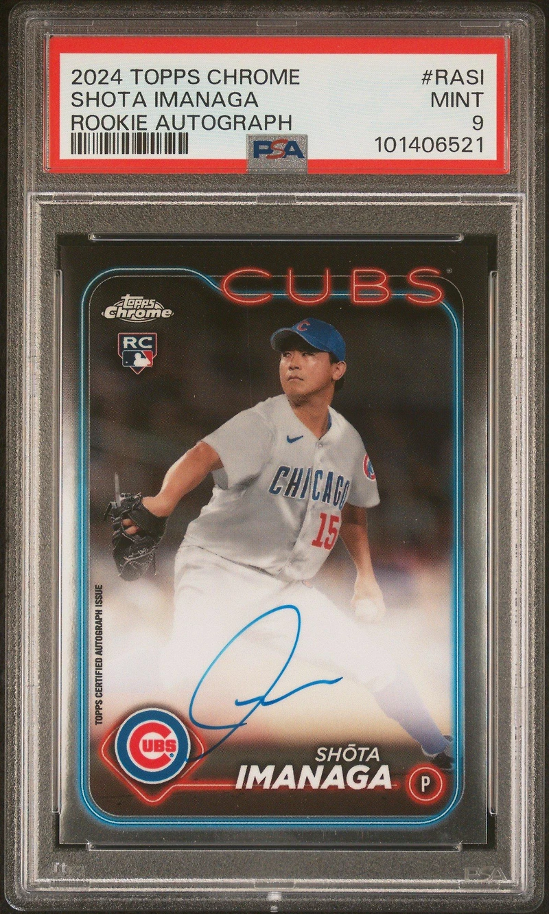 2024 Topps Chrome Rookie Autographs Rasi Shota Imanaga PSA 9