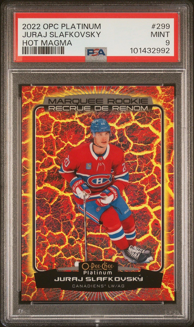 2022 O-pee-chee Platinum 299 Juraj Slafkovsky Hot Magma PSA 9