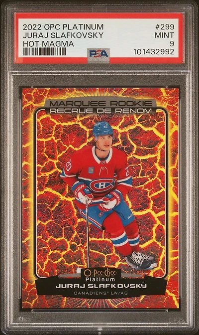 2022 O-pee-chee Platinum 299 Juraj Slafkovsky Hot Magma PSA 9