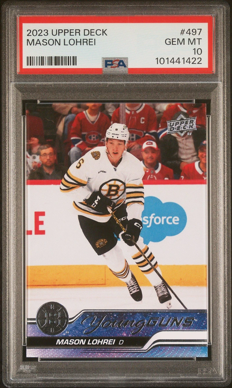 2023 Upper Deck 497 Mason Lohrei PSA 10