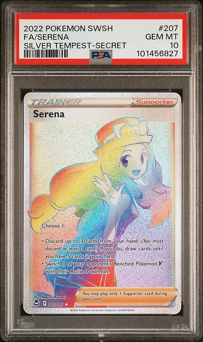 2022 Pokemon Sword & Shield Silver Tempest 207 Full Art/serena Secret PSA