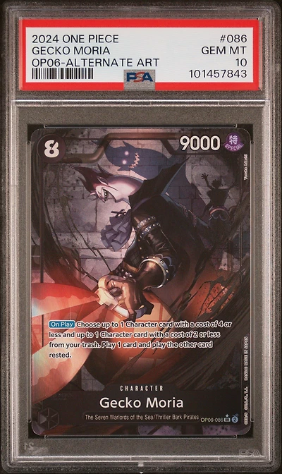 2024 One Piece Op06-wings Of The Captain Gecko Moria Alternate Art PSA 10