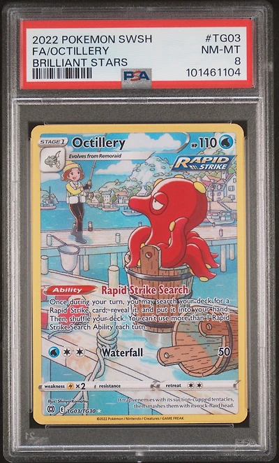 2022 Pokemon Sword & Shield Brilliant Stars Tg03 Full Art/octillery PSA