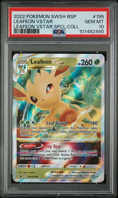 2022 Pokemon Swsh Black Star Promo 195 Leafeon Vstar Leafeon Vstar Special Collection PSA 10