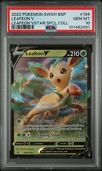 2022 Pokemon Swsh Black Star Promo 194 Leafeon V Leafeon Vstar Special Collection PSA