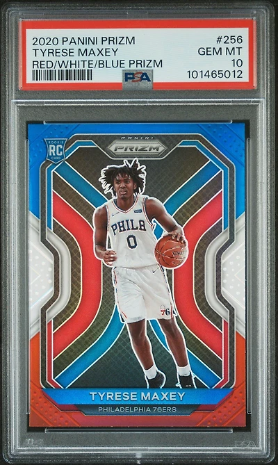 2020 Panini Prizm 256 Tyrese Maxey Red/white/blue Prizm PSA