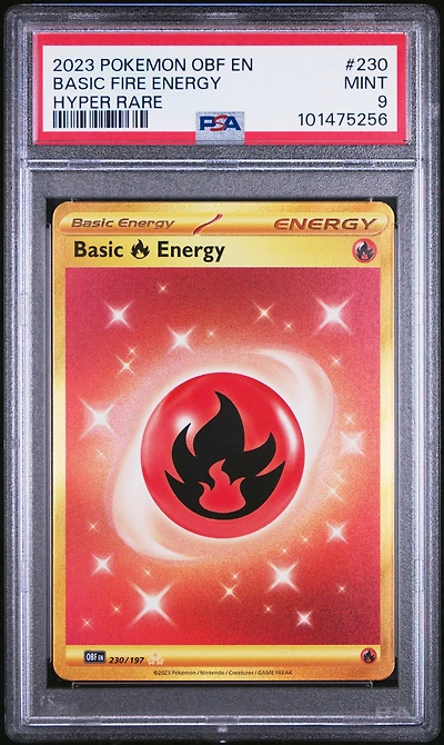2023 Pokemon Obf En-obsidian Flames 230 Basic Fire Energy Hyper Rare PSA