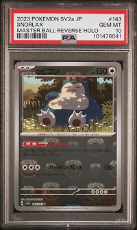 2023 Pokemon Japanese Sv2a-pokemon 151 143 Snorlax Master Ball Reverse Holo PSA