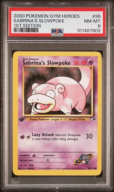 2000 Pokemon Gym Heroes 95 Sabrina's Slowpoke 1st Edition PSA