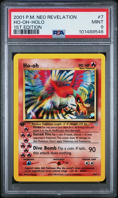2001 Pokemon Neo Revelation 1st Edition 7 Ho-oh-holo PSA