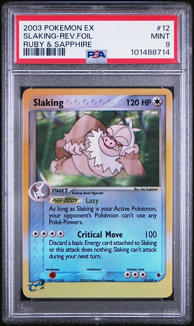 2003 Pokemon Ex Ruby & Sapphire 12 Slaking-reverse Foil PSA 9