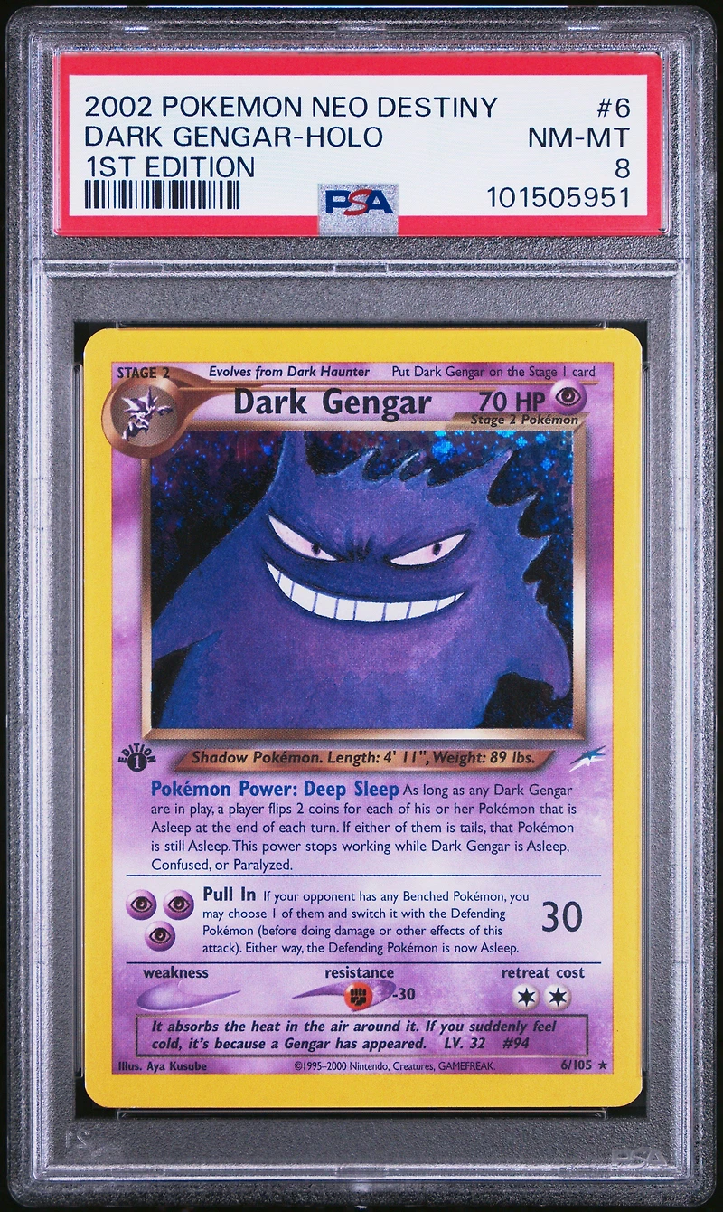 2002 Pokemon Neo Destiny 6 Dark Gengar-holo 1st Edition PSA 8