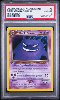 2002 Pokemon Neo Destiny 6 Dark Gengar-holo 1st Edition PSA 8