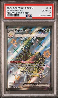 2024 Pokemon Paf En-paldean Fates 214 Espathra Ex Shiny Ultra Rare PSA