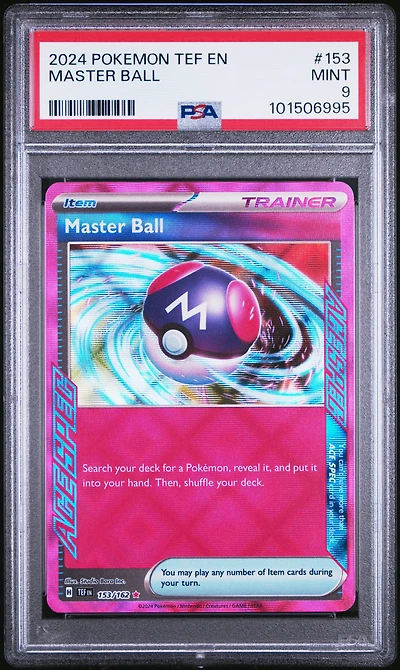 2024 Pokemon Tef En-temporal Forces 153 Master Ball PSA