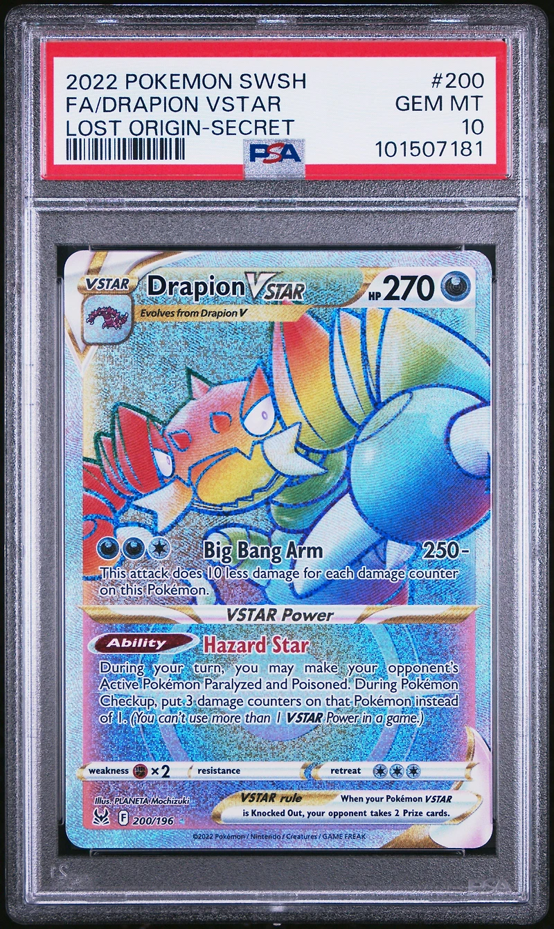 2022 Pokemon Sword & Shield Lost Origin 200 Full Art/drapion Vstar Secret PSA 10