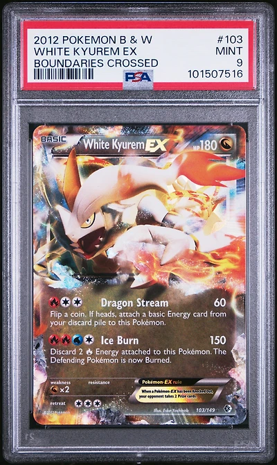 2012 Pokemon Black & White Boundaries Crossed 103 White Kyurem Ex PSA