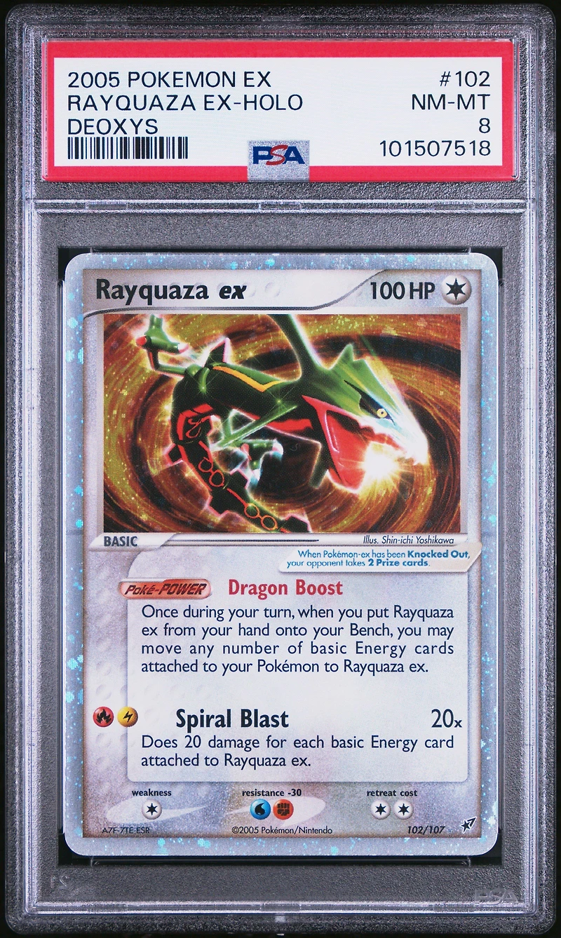 2005 Pokemon Ex Deoxys 102 Rayquaza Ex-holo PSA 8