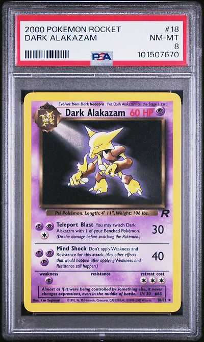 2000 Pokemon Rocket Dark Alakazam PSA