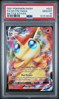 2021 Pokemon Sword & Shield Battle Styles 022 Full Art/victini Vmax PSA 10