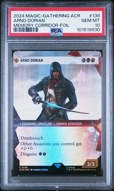 2024 Magic The Gathering Assassin's Creed 139 Arno Dorian Memory Corridor Showcase-foil PSA