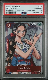 2023 One Piece Premium Bandai Premium Card Collection 25th Edition 008 Nico Robin PSA 10