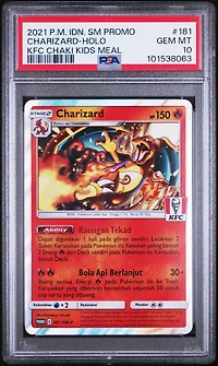 2021 Pokemon Indonesian Sm Promo 181 Charizard-holo Kfc Chaki Kids Meal PSA