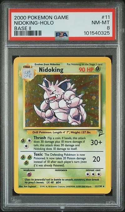 2000 Pokemon Game Base Ii 11 Nidoking-holo PSA