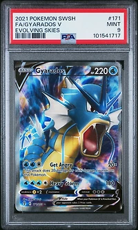2021 Pokemon Sword & Shield Evolving Skies 171 Full Art/gyarados V PSA 9