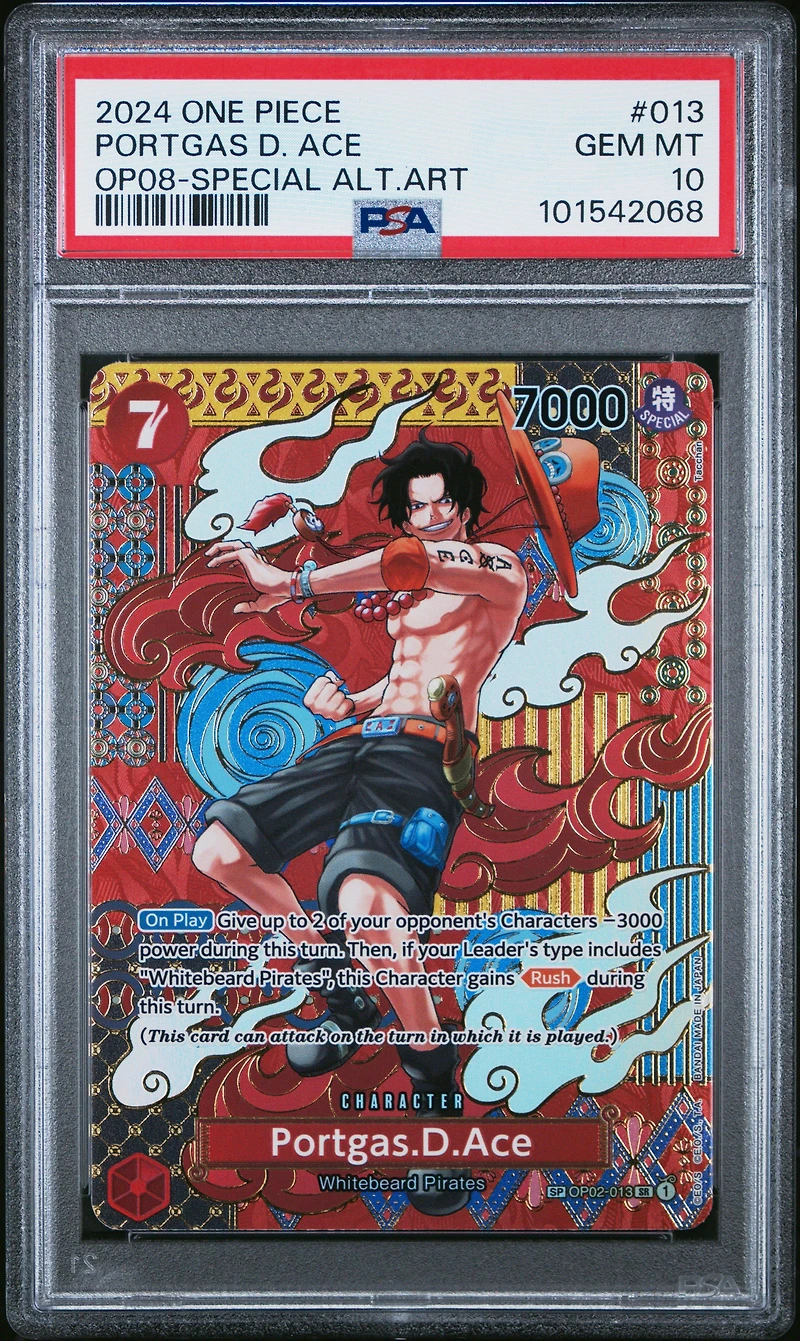 2024 One Piece Two Legends 013 Portgas D. Ace Special Alternate Art PSA 10