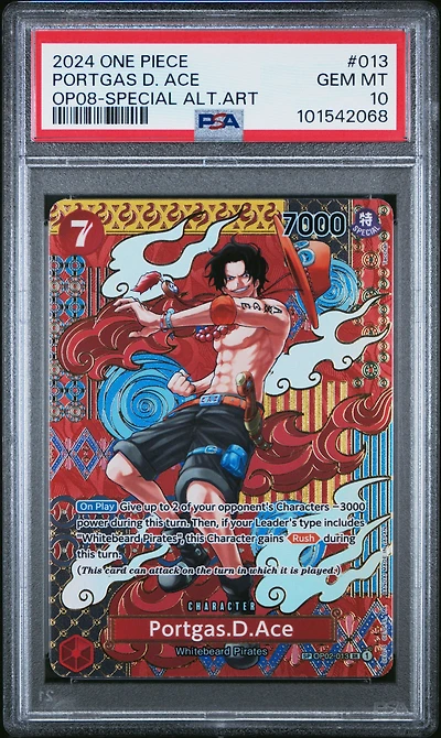 2024 One Piece Two Legends 013 Portgas D. Ace Special Alternate Art PSA 10
