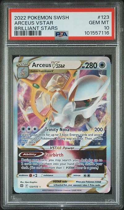2022 Pokemon Sword & Shield Brilliant Stars 123 Arceus Vstar PSA